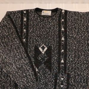 Vintage London Fog Geometric Pullover Crewneck Sweater Size Large